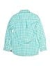 Mini Boden 100% Cotton Checkered-gingham Teal Long Sleeve Button-Down Shirt Size 7 - 8 - photo 2