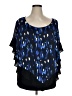 AGB 100% Polyester Blue Short Sleeve Blouse Size 1X - photo 1