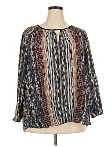 Nic + Zoe Long Sleeve Silk Top (view 1)