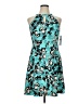 Wisp Print Teal Cocktail Dress Size 14 - photo 1