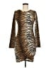 Grecerelle Animal Print Brown Cocktail Dress Size M - photo 1