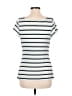 Max Studio Stripes Ivory Short Sleeve T-Shirt Size M - photo 2