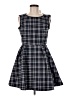 Suzanne Betro Plaid Blue Casual Dress Size M - photo 1