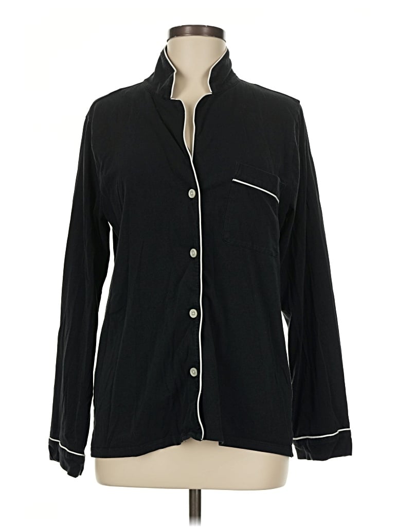 Pre-owned Jcrew Long Sleeve Polo Shirt In Black