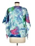 Alberto Makali 100% Polyester Floral Tie-dye Tropical Multi Color Blue 3/4 Sleeve Blouse Size M - photo 2