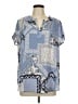 Pleione 100% Polyester Blue Short Sleeve Blouse Size L - photo 1