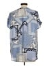 Pleione 100% Polyester Blue Short Sleeve Blouse Size L - photo 2
