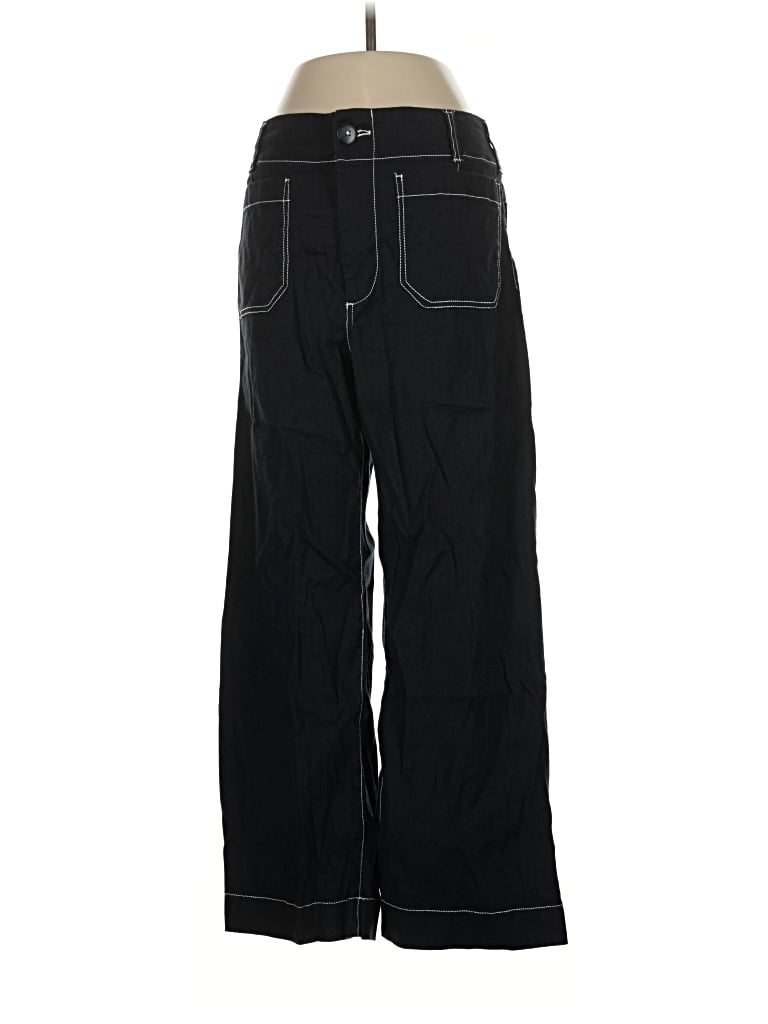 Pre-owned Maeve Linen Pants In Black