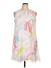 Calvin Klein 100% Polyester Graphic White Casual Dress Size 14 - photo 1