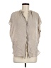 Vince. Tan Sleeveless Button-Down Shirt Size M - photo 1