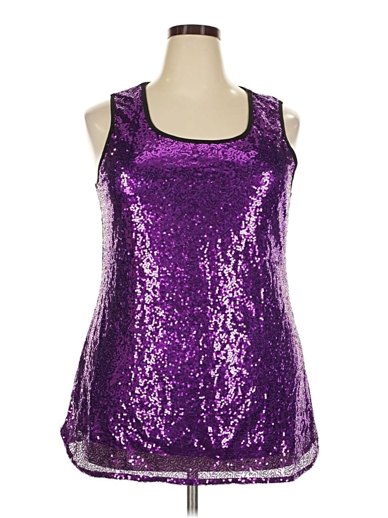 Pre-owned Zeagoo Sleeveless Top Purple Halter Neckline Tops