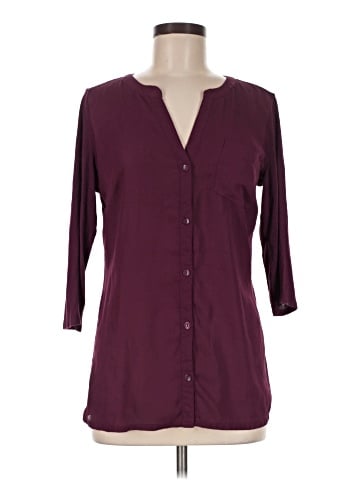 New Directions 3/4 Sleeve Button-Down Shirt (view 1)