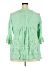 Roaman's 100% Rayon Green 3/4 Sleeve Blouse Size 18 - photo 2