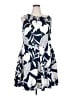 Just... Taylor Floral Multi Color Blue Casual Dress Size 18 - photo 1