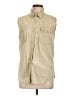 Woolrich 100% Cotton Tan Sleeveless Button-Down Shirt Size L - photo 1