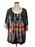 One World Blue Short Sleeve Blouse Size 1X - photo 1