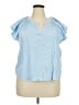 Universal Thread Blue Short Sleeve Blouse Size XXL - photo 1