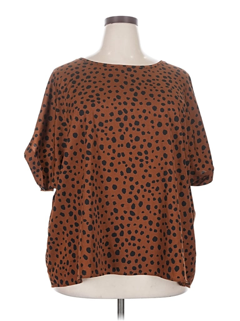 Pre-owned Emery Rose 3/4 Sleeve T-shirt In Brown
