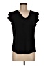 Adrianna Papell Black Short Sleeve Top Size M - photo 1