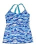 TYR Print Blue Swimsuit Top Size 8 - photo 1