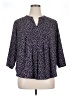 Croft & Barrow 100% Polyester Blue 3/4 Sleeve Blouse Size 1X - photo 1