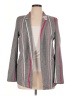 River Island Stripes Gray Blazer Size 14 - photo 1
