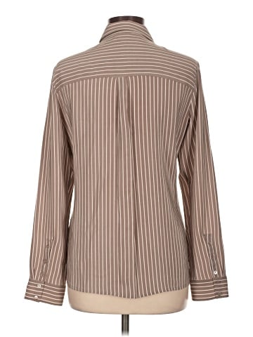 Ecru Long Sleeve Silk Top (view 2)