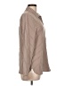 Ecru 100% Silk Stripes Brown Long Sleeve Silk Top Size L - photo 4
