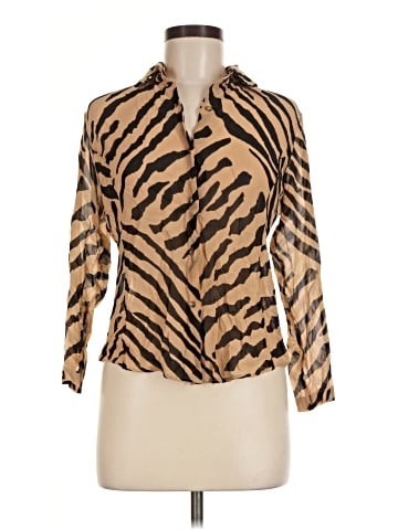 Anne Klein II Long Sleeve Silk Top (view 1)