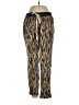 La Cabana 100% Polyester Print Gold Casual Pants Size S - photo 1