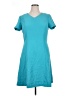 Liz Baker 100% Polyester Solid Teal Casual Dress Size 14 - photo 1