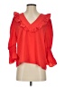 French Connection 100% Polyester Red 3/4 Sleeve Blouse Size L - photo 1