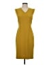 Ann Taylor 100% Polyester Solid Yellow Cocktail Dress Size 0 - photo 1