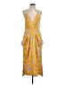 BCBGeneration Paisley Yellow Casual Dress Size L - photo 1
