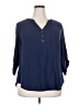 Torrid Blue 3/4 Sleeve Blouse Size 2X Plus (2) - photo 1