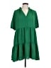 CeCe 100% Polyester Solid Green Casual Dress Size L - photo 1