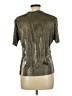 Kathie Lee 100% Polyester Metallic Silver Short Sleeve Top Size L - photo 2