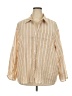 Shein Stripes Tan 3/4 Sleeve Button-Down Shirt Size 2X - photo 1