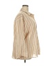 Shein Stripes Tan 3/4 Sleeve Button-Down Shirt Size 2X - photo 4