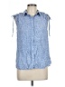 Croft & Barrow 100% Rayon Blue Sleeveless Button-Down Shirt Size L - photo 1