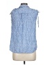 Croft & Barrow 100% Rayon Blue Sleeveless Button-Down Shirt Size L - photo 2