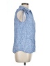 Croft & Barrow 100% Rayon Blue Sleeveless Button-Down Shirt Size L - photo 4