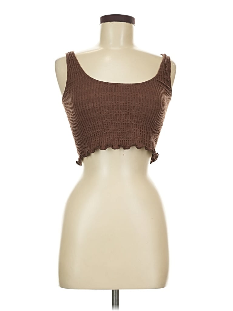 Pre-owned La Hearts Sleeveless Top Brown Sweetheart Neckline Tops