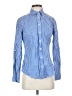fleur bleue 100% Cotton Checkered-gingham Blue Long Sleeve Button-Down Shirt Size S - photo 1