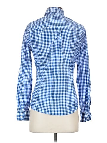 fleur bleue Long Sleeve Button-Down Shirt (view 2)