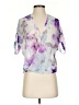 Jennifer Lopez 100% Polyester Purple Short Sleeve Blouse Size XS - photo 1
