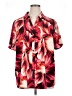 Catherines Tropical Red Short Sleeve Blouse Size 1X Petite - photo 1
