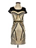 Ginger G. Graphic Gold Cocktail Dress Size S - photo 1