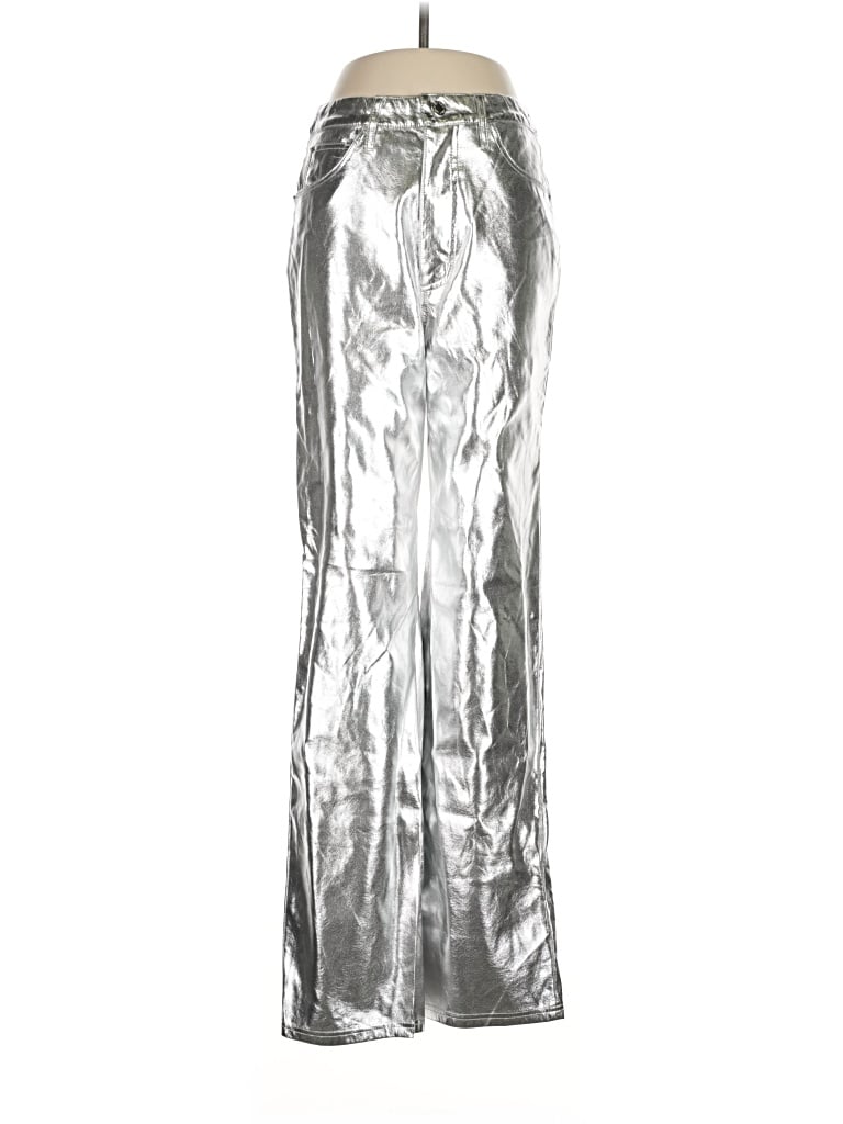 Pre-owned Weworewhat Faux Leather Pants In Silver