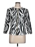 Peter Nygard 100% Polyester Animal Print Black Silver Jacket Size 12 - photo 1